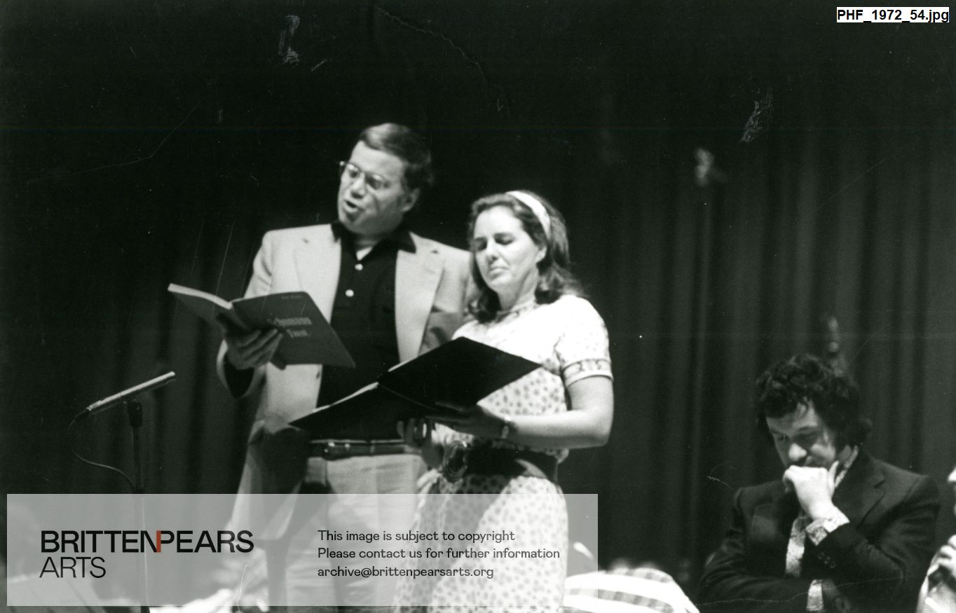 Photograph of Dietrich Fischer-Dieskau, Heather Harper and Michael Rippon