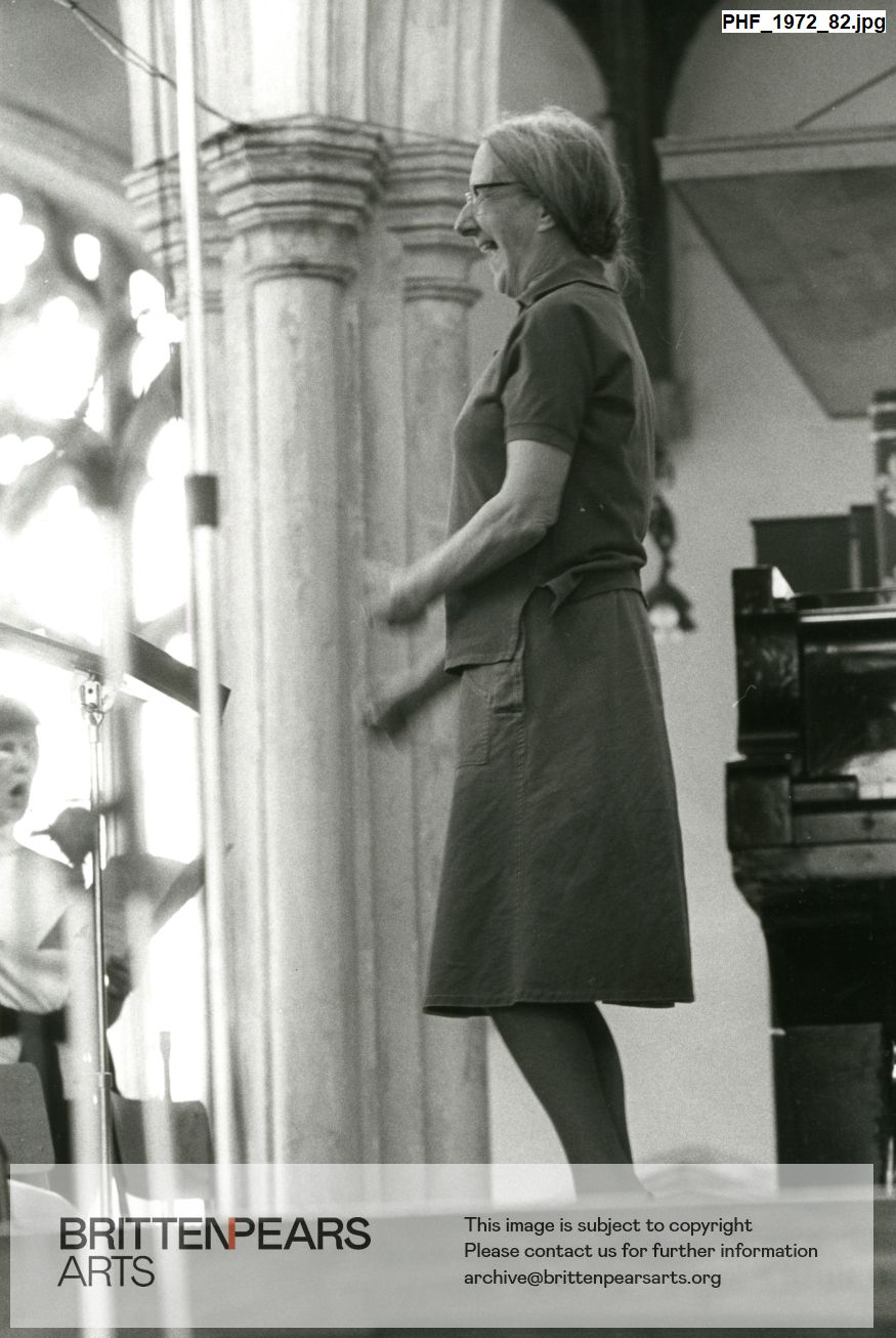 Photograph of Imogen Holst in Blythburgh Church