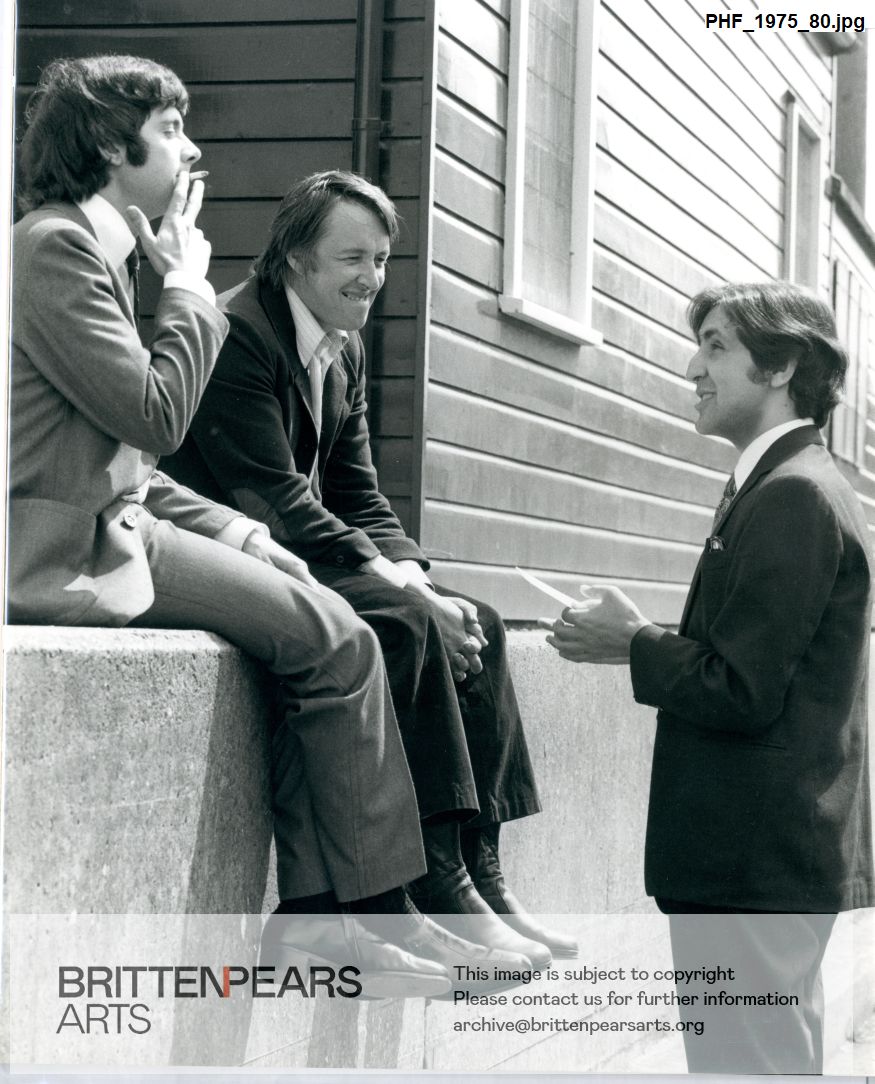 Photograph of Simon Rowland-Jones, Gordon Crosse and Levon Chilingirian at Aldeburgh