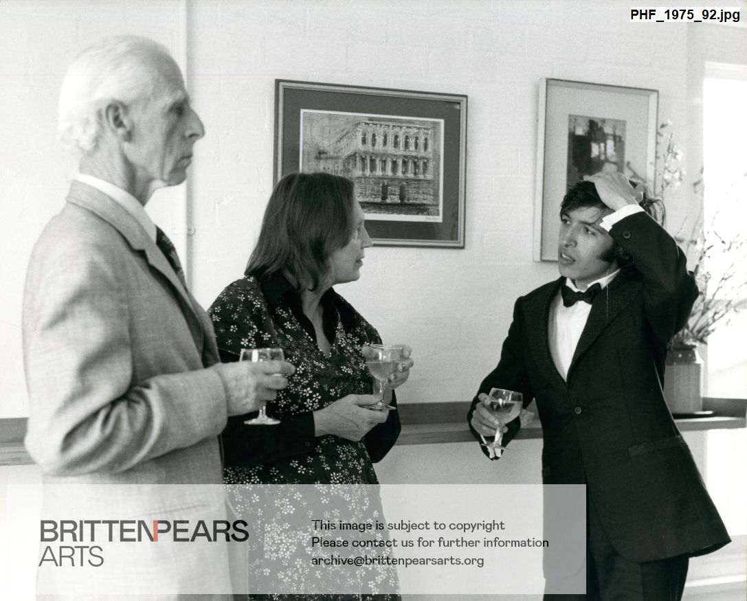 Photograph of John and Myfanwy Piper with Murray Perahia in Snape