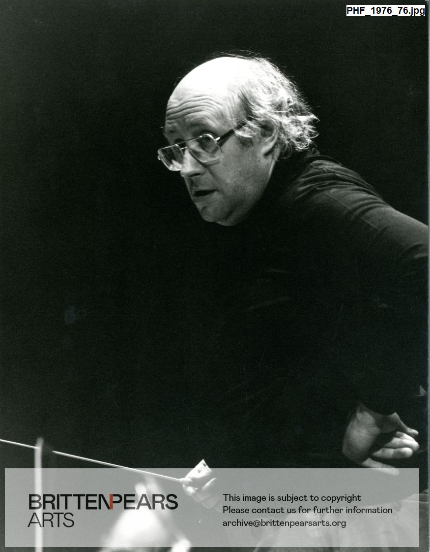 Photograph of Mstislav Rostropovich conducting