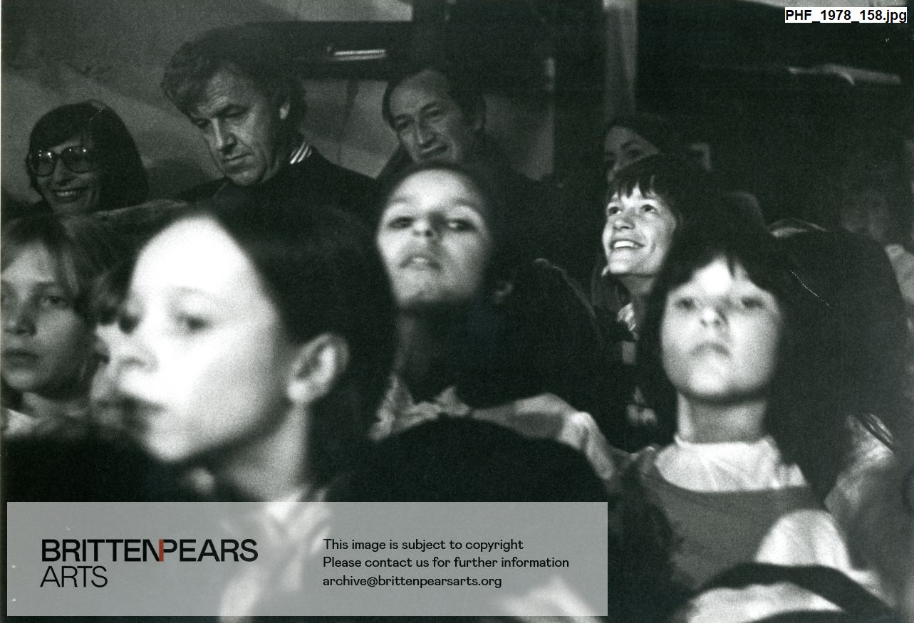 Photograph of audience at Noyes Fludde in Orford Church