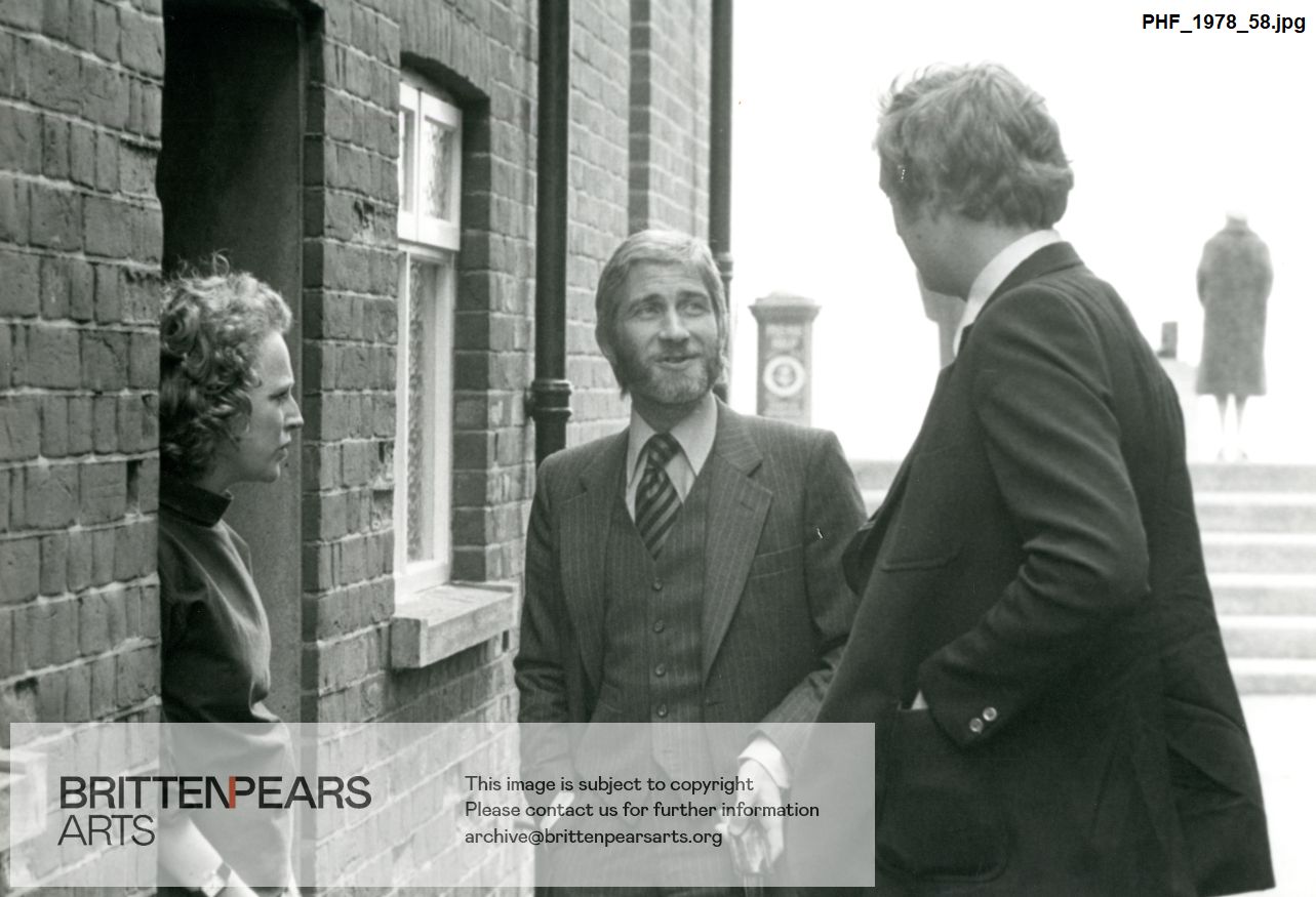Photograph of Jenni Vaulkhard, David Bedford with an unidentified person