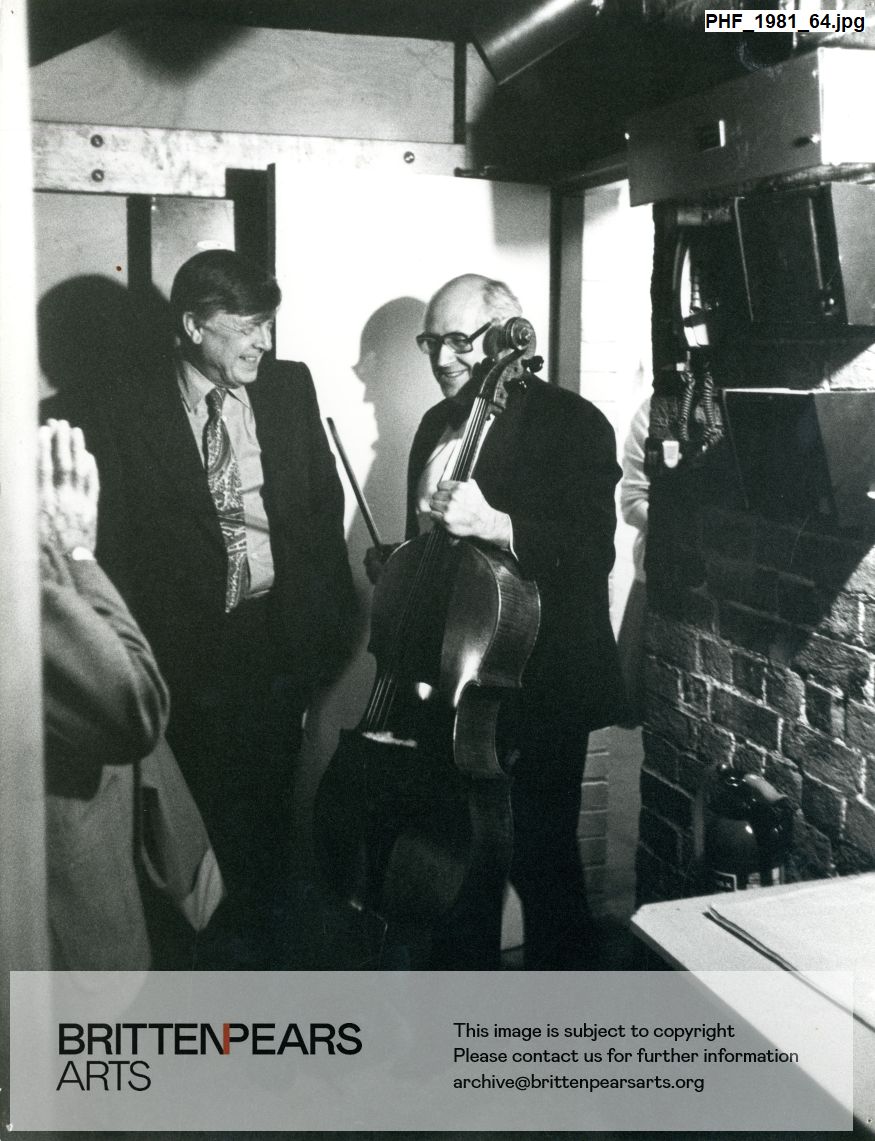 Photograph of Msistlav Rostropovich and Richard Butt