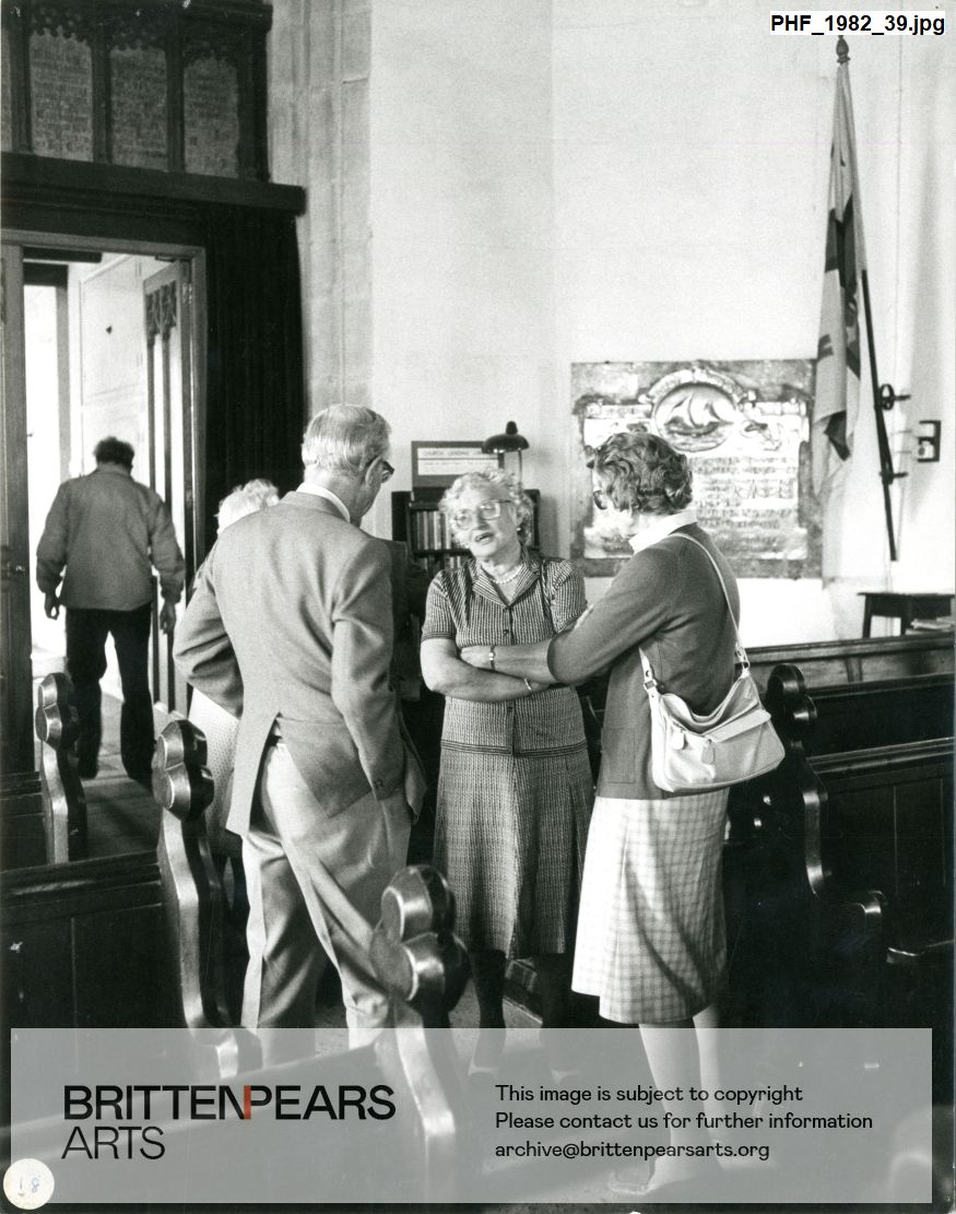 Photograph of Princess Margaret of Hesse with Peter and Mollie du Sautoy, in Aldeburgh Church