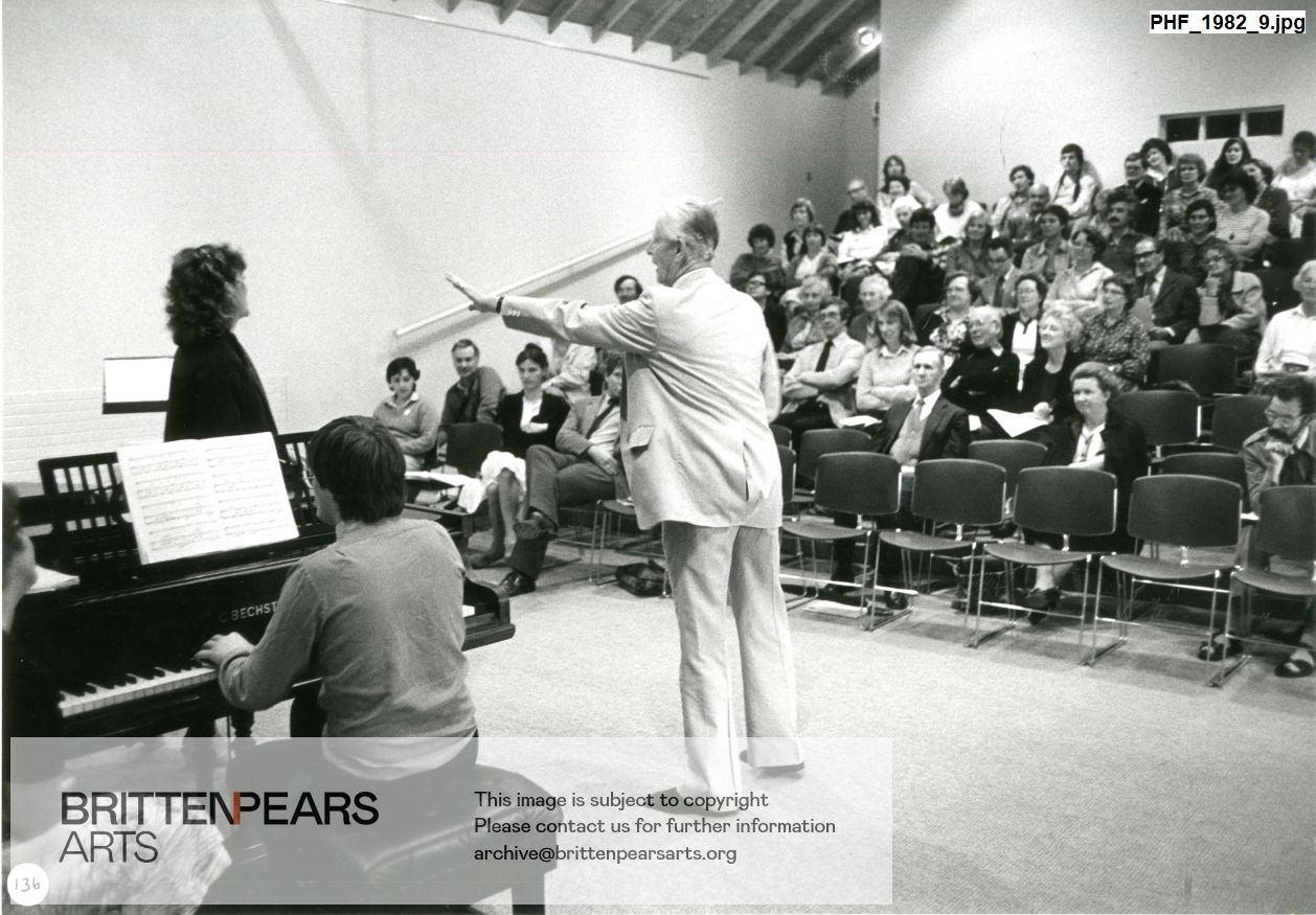 Photograph of Hugues Ceunod taking a masterclass in the Recital Room at Snape Maltings