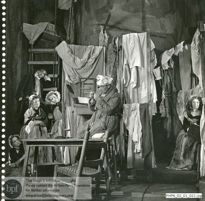 Production photograph of The Beggar's opera at the Arts Theatre, Cambridge