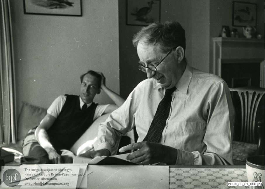 E.M. Forster and Eric Crozier in Crag House, Aldeburgh
