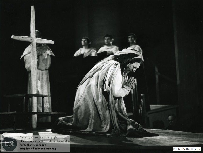 Production photograph of Curlew River, The Madwoman's Prayer