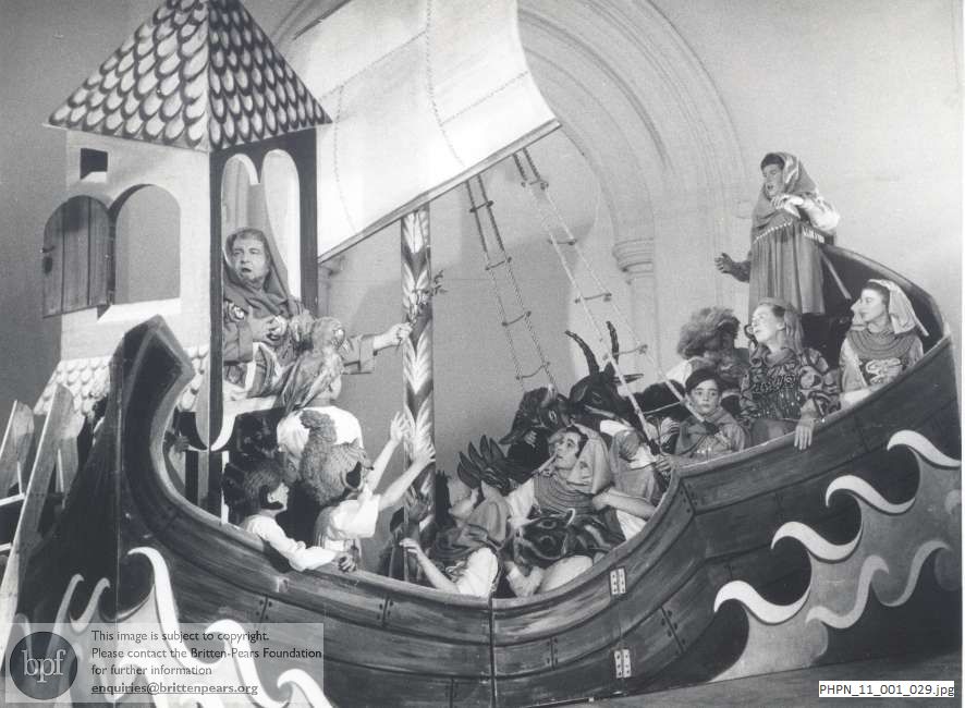 Production photograph of Noye's Fludde, the olive branch