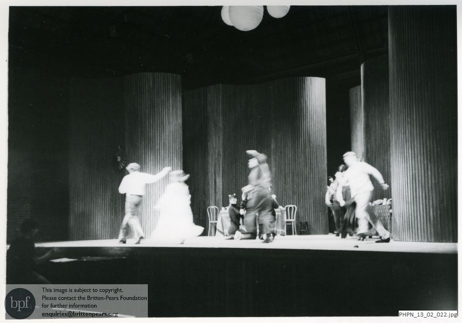 Production photograph of Paul Bunyan Act 2 scene 2,The Christmas Party: Celebratory Dance