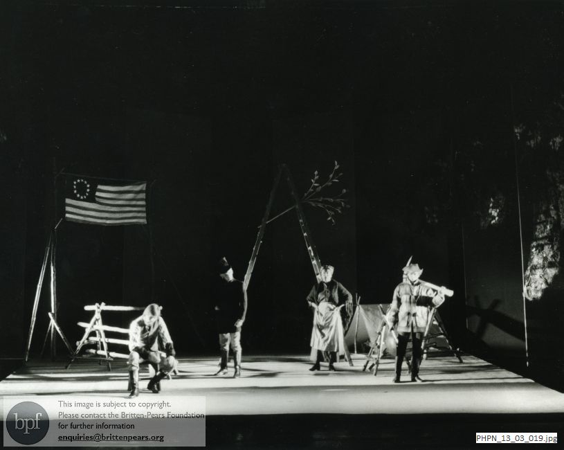 Production photograph of Paul Bunyan: Act 1 scene 1: Rehearsal of the Blues