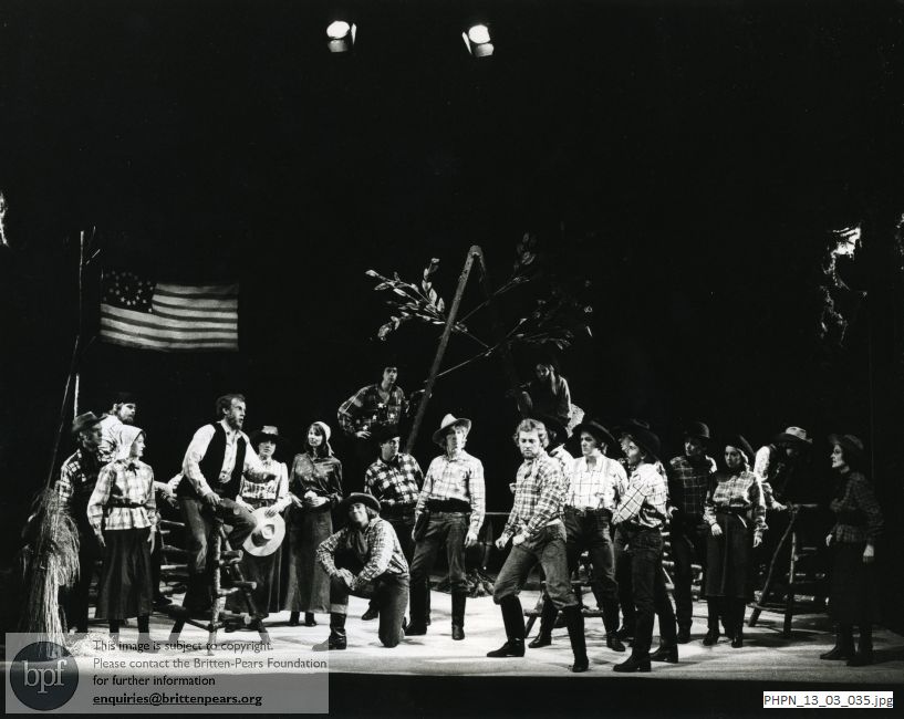 Production photograph of Paul Bunyan: Act 2 scene 1  A Clearing: No 18a  Shears' Song