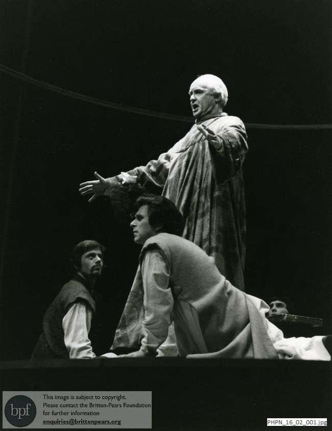 Production photograph of The Prodigal Son: The Father addresses his household
