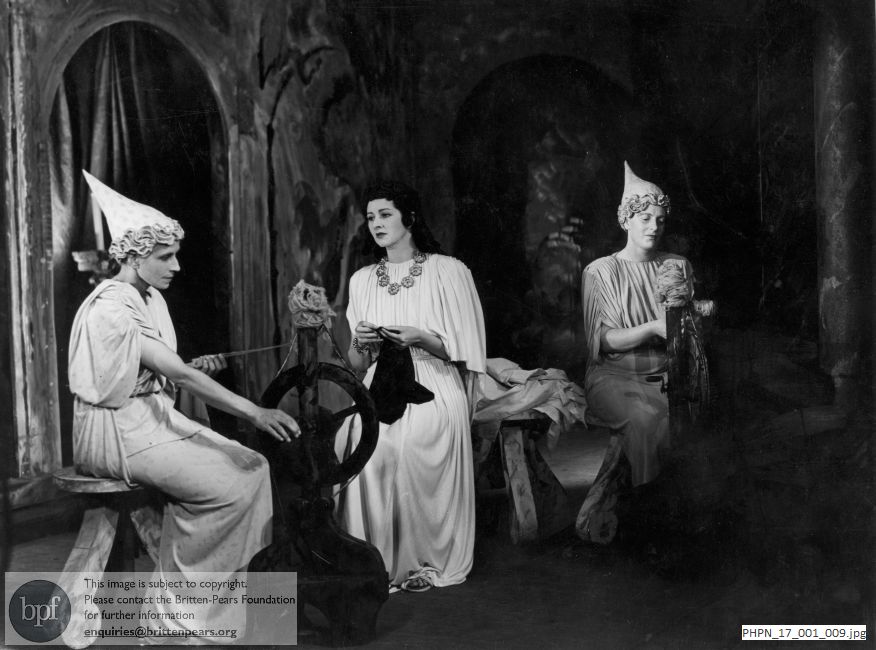 Production photograph of The Rape of Lucretia, Act I scene 2
