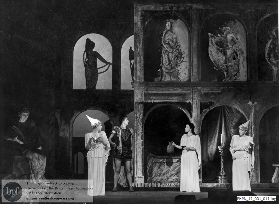 Production photograph of The Rape of Lucretia, Act I scene 2