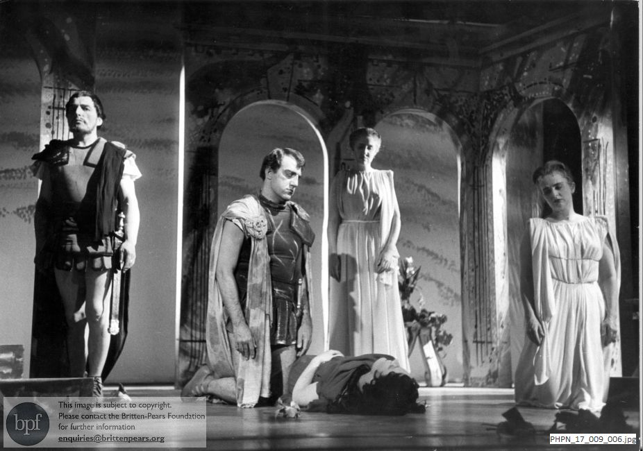 Production photograph of The Rape of Lucretia, Epilogue.