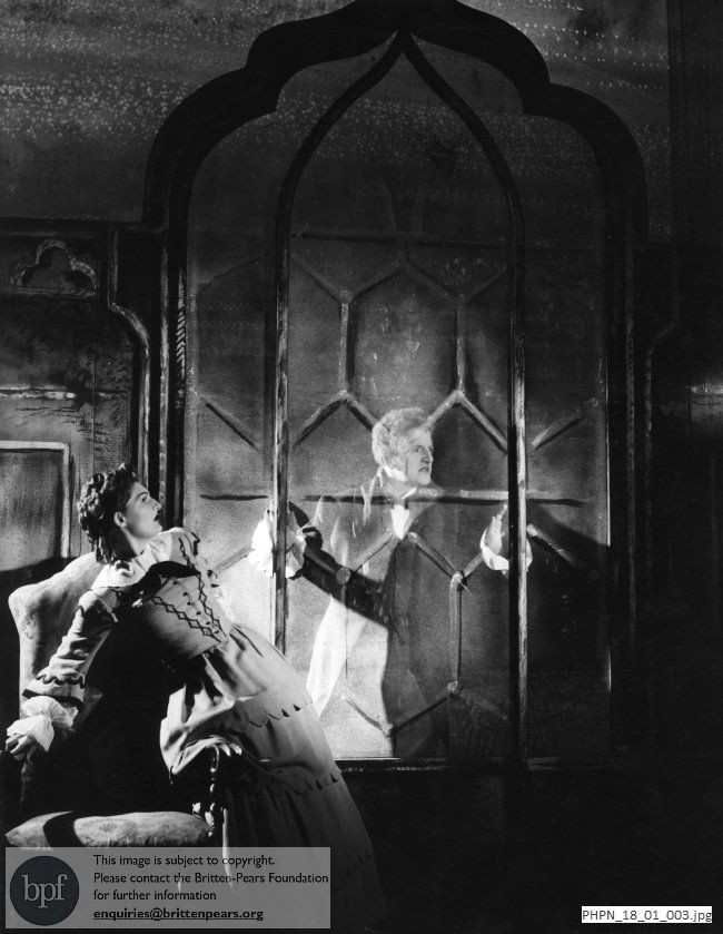 Production photograph of The Turn of the Screw Act 1 scene 5: The Window