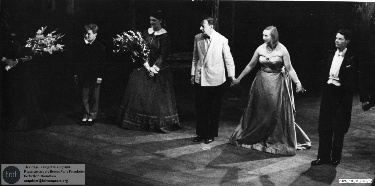 Production photograph of The Turn of the Screw: Curtain Call after the first performance