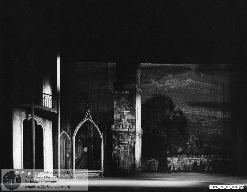 Production photograph of scenery for The Turn of the Screw: Act 1 scene 3, 4, 7 and 8 and Act 2 scenes 7 and 8