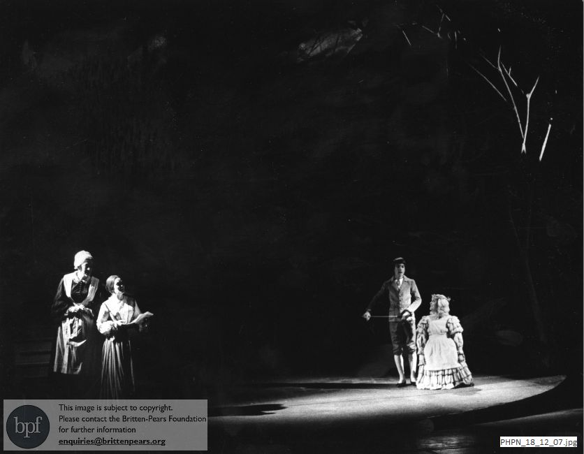 Production photograph of The Turn of the Screw Act 1 scene 5: The window 