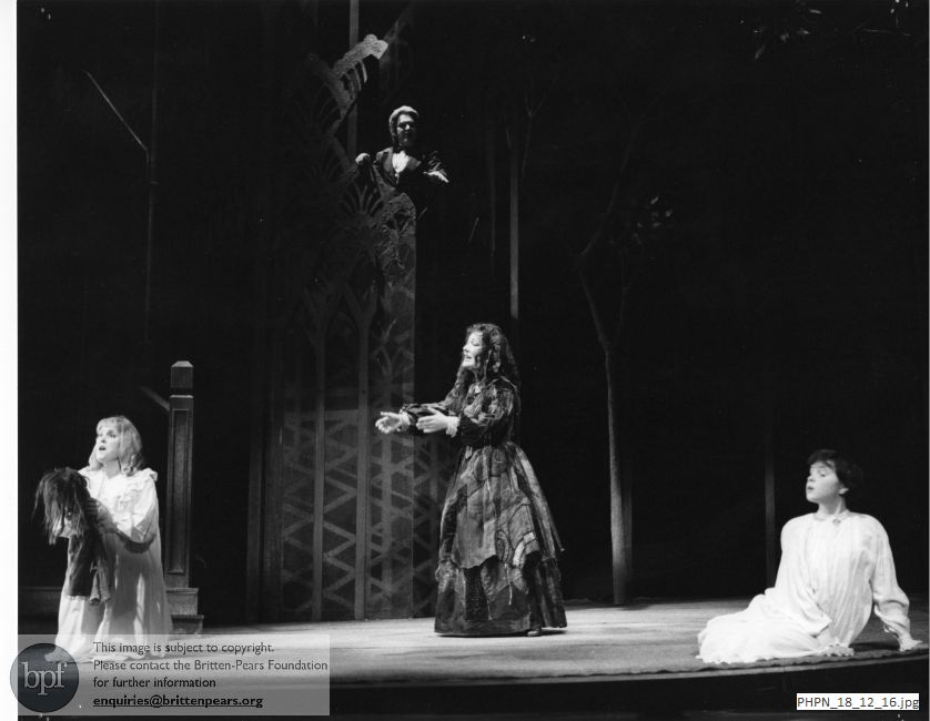 Production photograph of The Turn of the Screw Act 1 scene 8: At night
