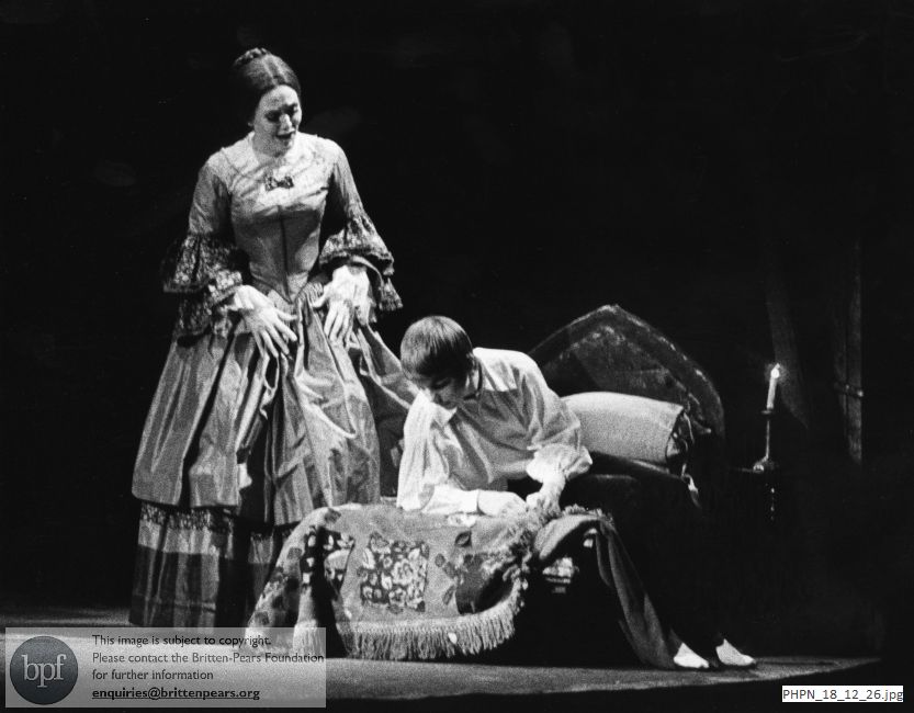Production photograph of The Turn of the Screw Act 2 scene 4: The bedroom