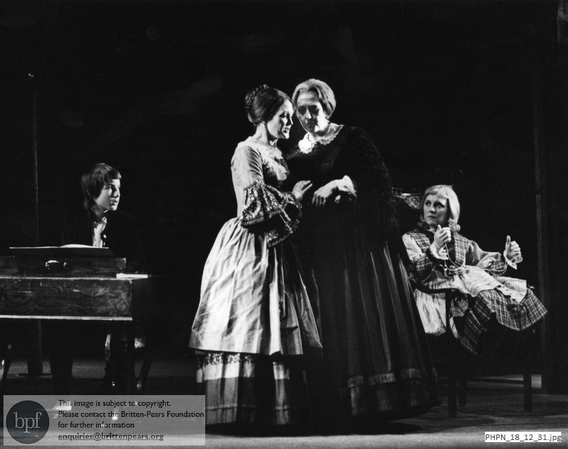 Production photograph of The Turn of the Screw Act 2 scene 6: The piano