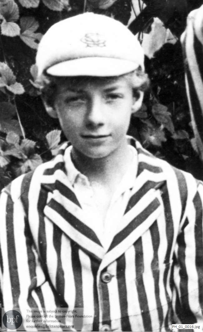 Benjamin Britten in South Lodge School blazer