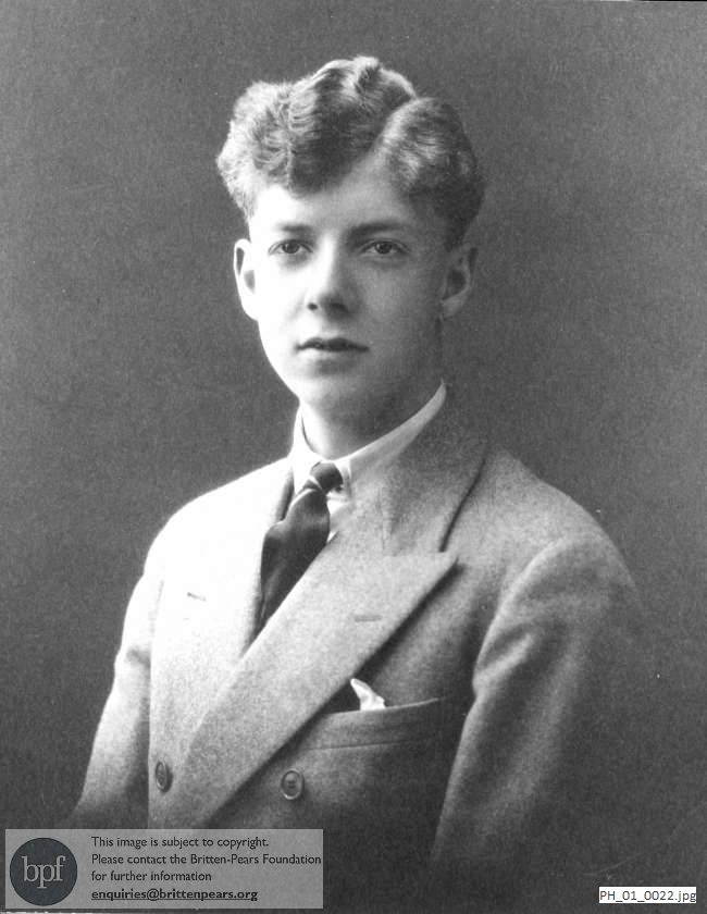 Studio portrait of Benjamin Britten
