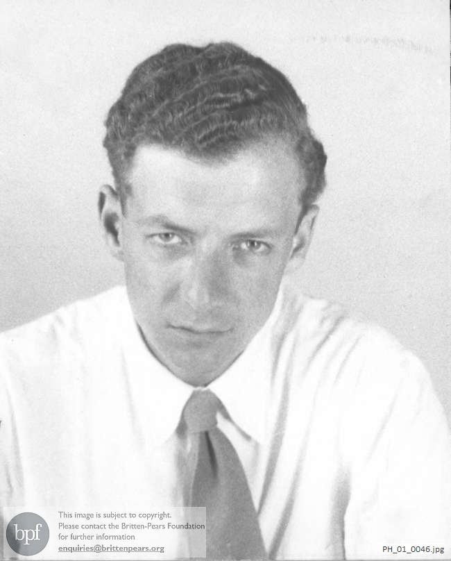 Benjamin Britten in white shirt
