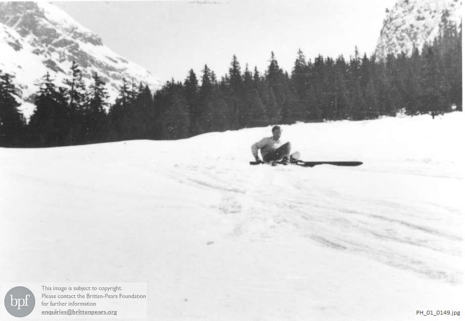 Benjamin Britten skiing in Austria