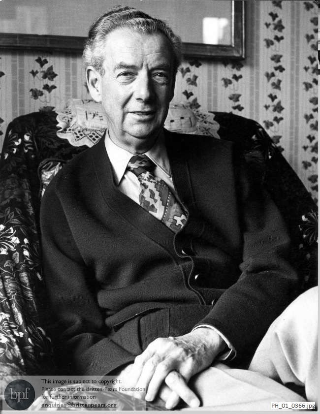 Benjamin Britten, professional portrait at The Red House, Aldeburgh
