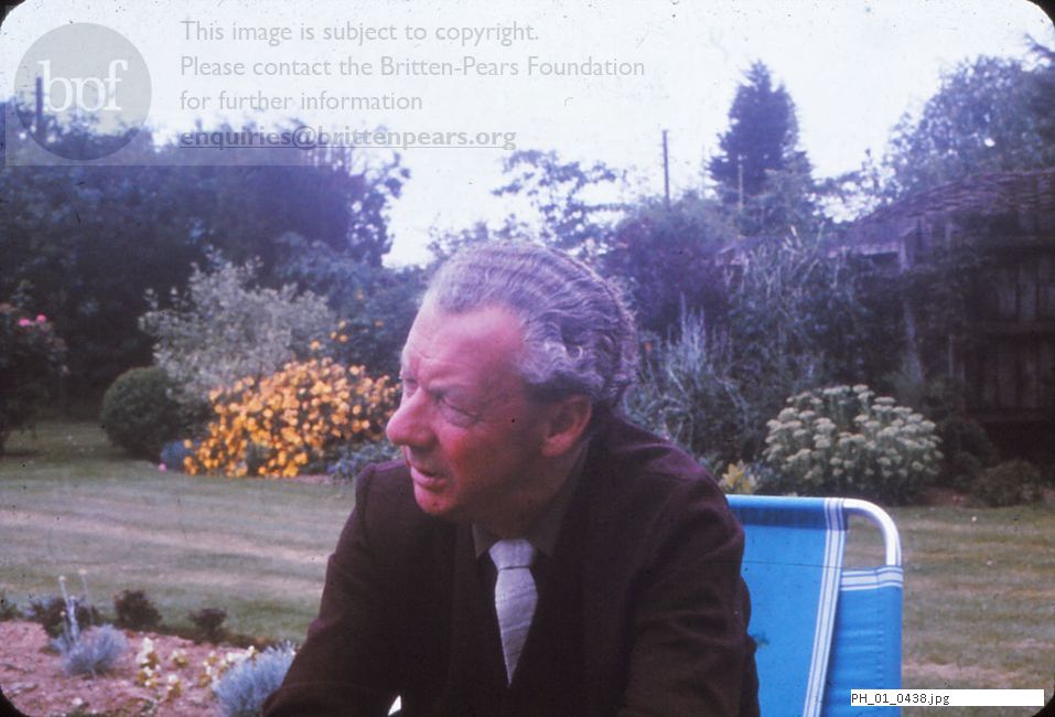 Benjamin Britten in the Red House garden
