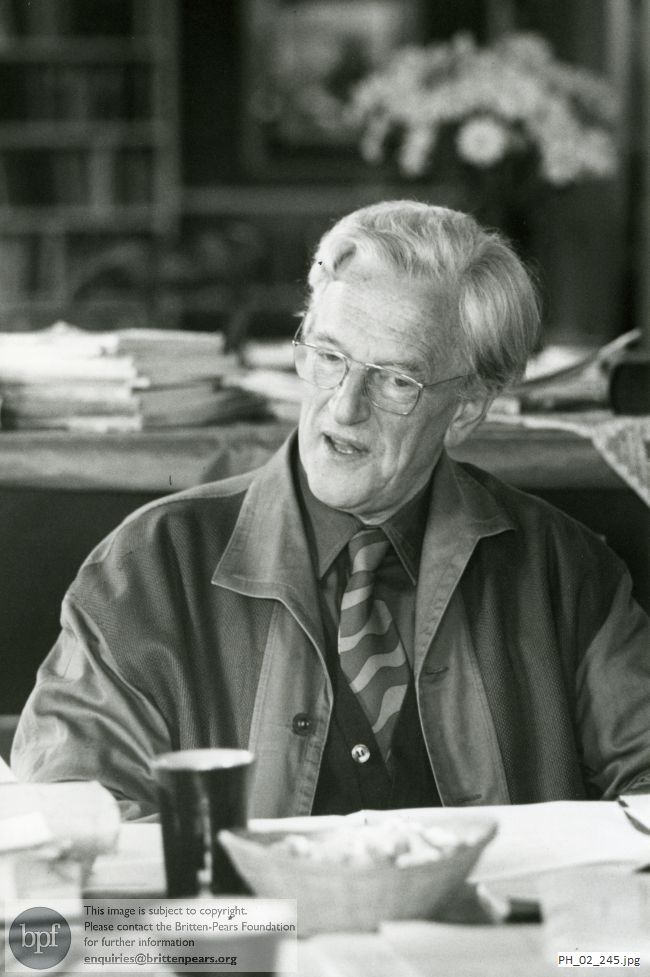 Peter Pears at work in the Britten-Pears Library