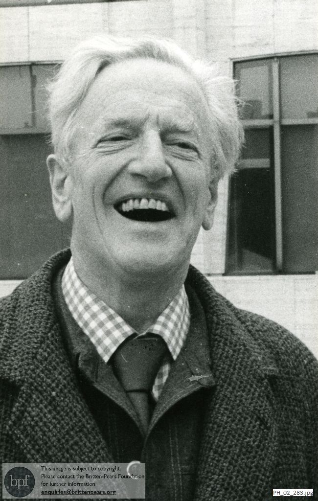 Peter Pears laughing in casual portrait