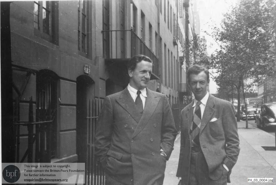 Benjamin Britten and Peter Pears on Brooklyn Heights, New York, USA