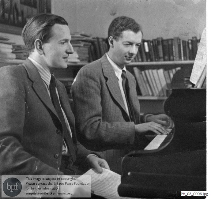 Benjamin Britten and Peter Pears at Stanton Cottage, Amityville, USA
