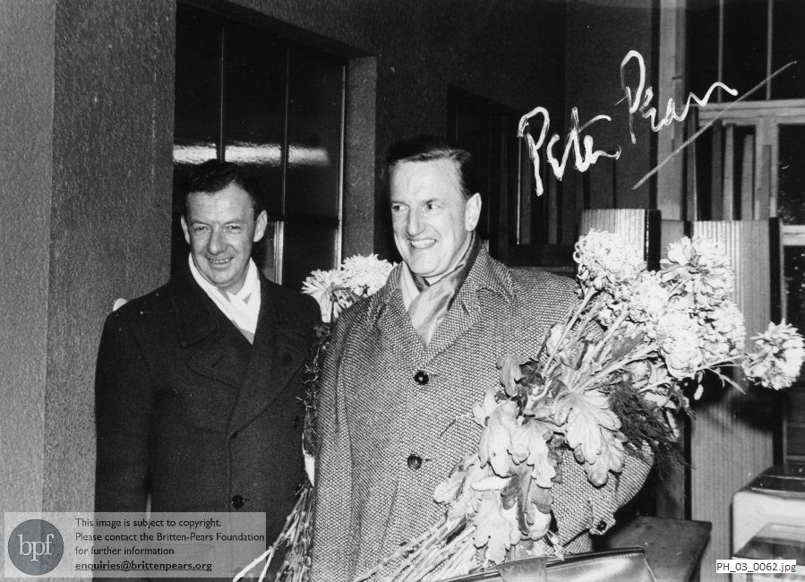 Benjamin Britten and Peter Pears on tour in Europe