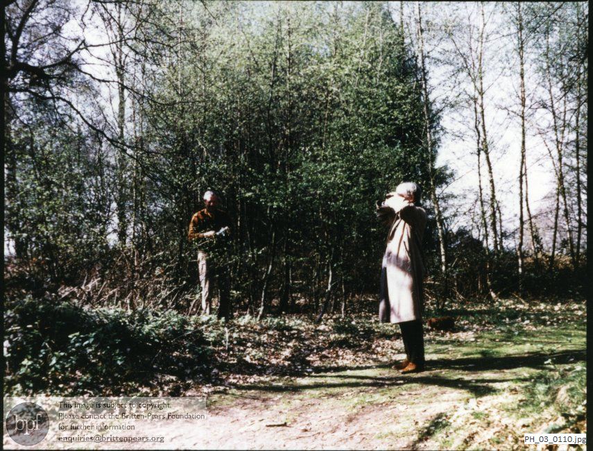 Benjamin Britten and Peter Pears birdwatching