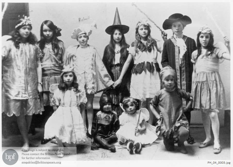 The Britten children in Nursery Theatricals