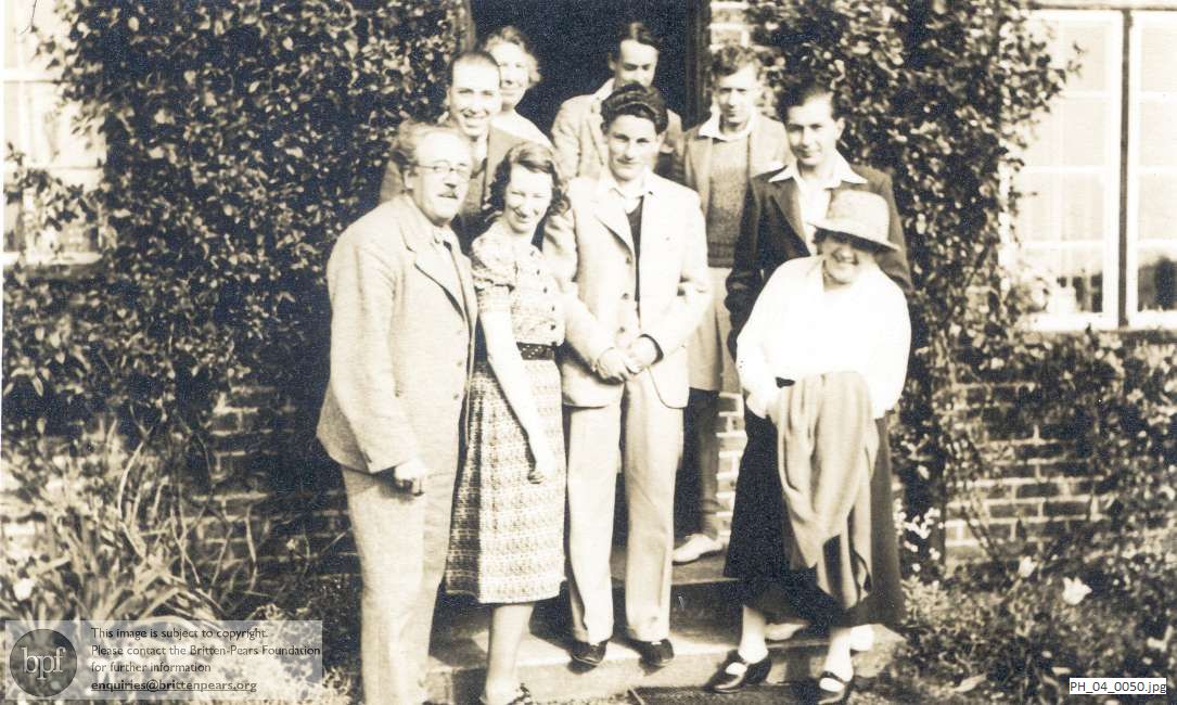 Benjamin Britten with friends at Eastdene, Friston, Sussex