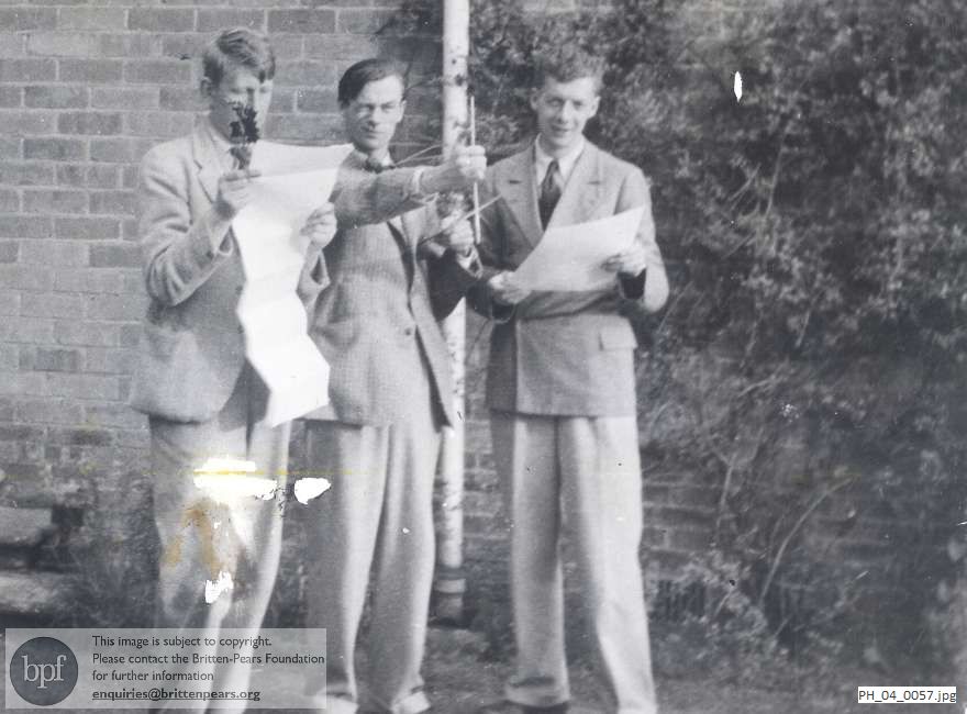 Benjamin Britten with W. H. Auden and William Coldstream