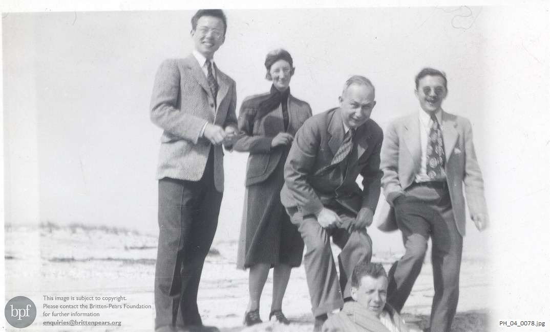 Benjamin Britten with friends in the USA