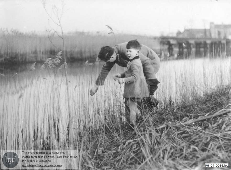 Benjamin Britten and his nephew at Snape