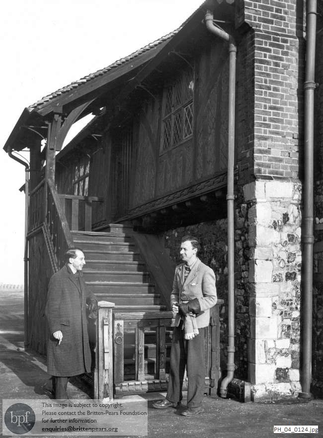 Benjamin Britten with Eric Crozier at Aldeburgh Moot Hall