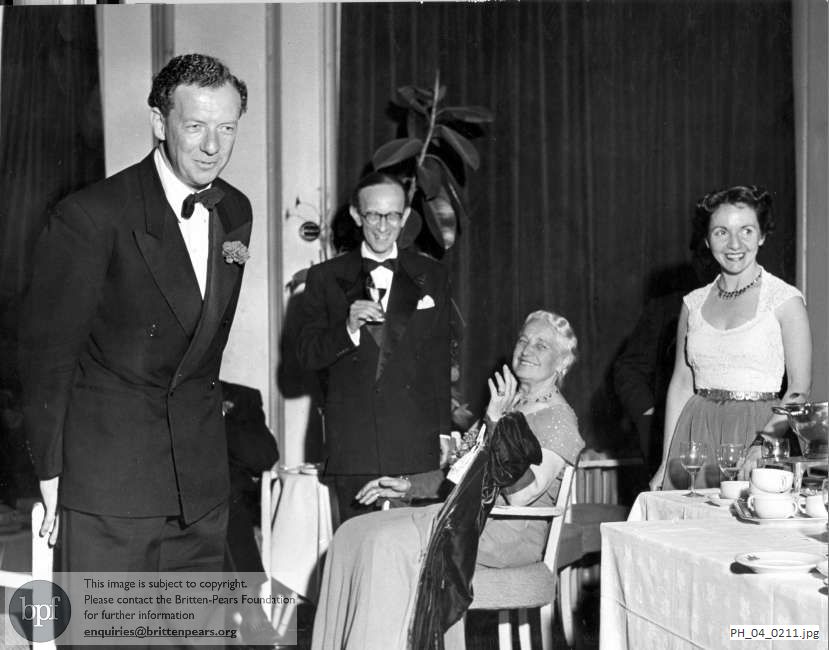 Benjamin Britten at a Holland Festival dinner 