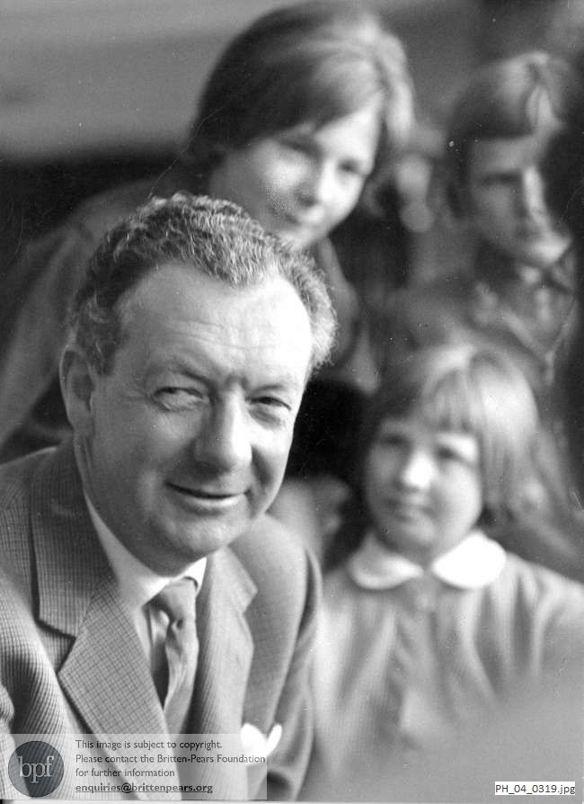 Benjamin Britten with children in Budapest