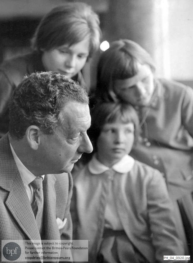 Benjamin Britten with children in Budapest