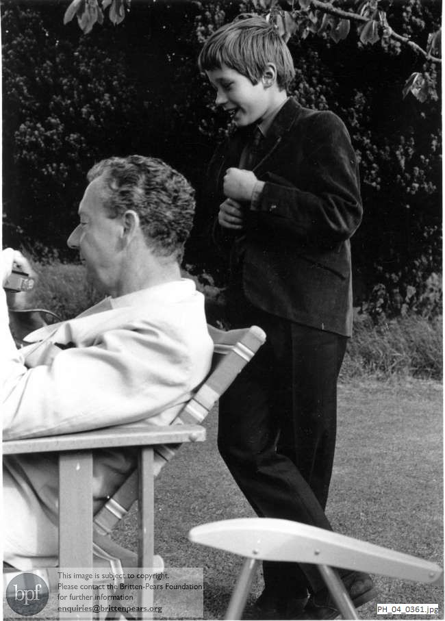Benjamin Britten with Jeremy Lascelles in Aldeburgh